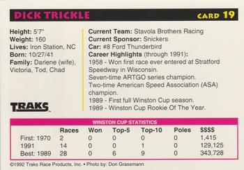 1992 Traks Preferred Collector #19 Dick Trickle Back
