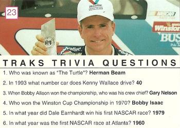 1993 Traks Trivia #23 Mark Martin Back