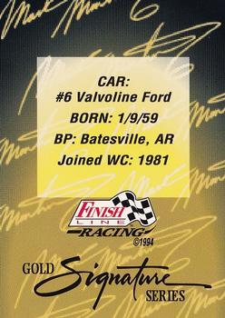 1994 Finish Line - Gold Signature #NNO Mark Martin Back