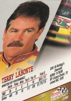 1994 Finish Line - Silver #38 Terry Labonte Back