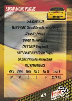 1994 Finish Line - Silver #43 Michael Waltrip's Car Back