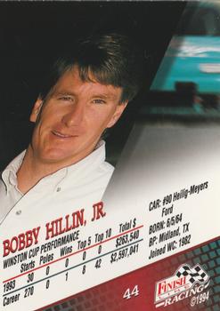 1994 Finish Line - Silver #44 Bobby Hillin Jr. Back