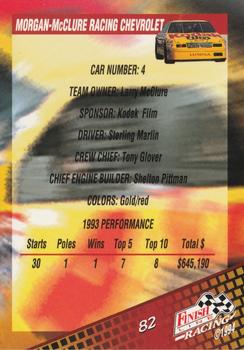 1994 Finish Line - Silver #82 Sterling Marlin's Car Back