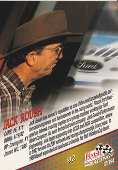 1994 Finish Line - Silver #92 Jack Roush Back
