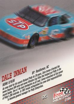 1994 Finish Line - Silver #95 Dale Inman Back
