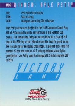 1994 Finish Line - Victory Lane #VL6 Kyle Petty Back