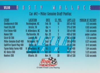 1994 Finish Line - Victory Lane #VL10 Rusty Wallace Back