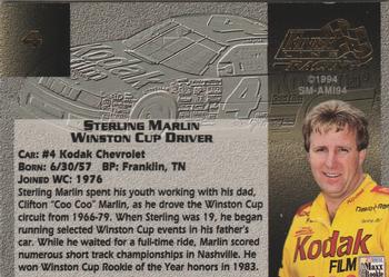 1994 Finish Line Gold #4 Sterling Marlin Back