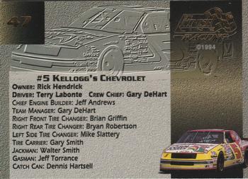 1994 Finish Line Gold #47 Terry Labonte's Car Back