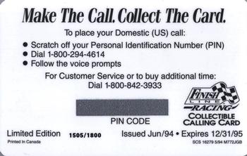 1994 Finish Line Phone Cards #NNO Jeff Gordon Back