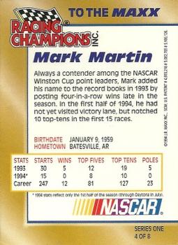 1994 Racing Champions To the Maxx #4 Mark Martin Back