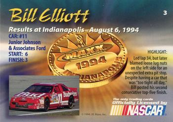 1994 Maxx Medallion #3 Bill Elliott Back