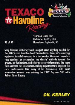 1994 Maxx Texaco Havoline Racing #38 Gil Kerley Back