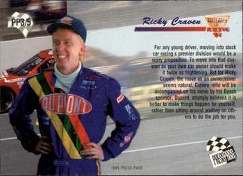 1994 Press Pass - Prospects #PP3 Ricky Craven Back