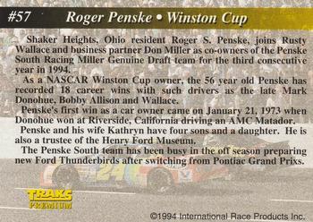 1994 Traks - First Run #57 Roger Penske Back