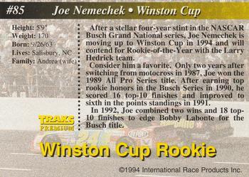 1994 Traks - First Run #85 Joe Nemechek Back