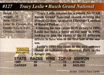 1994 Traks - First Run #127 Tracy Leslie Back