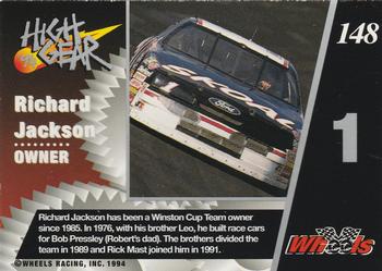 1994 Wheels High Gear - Day One Silver #148 Richard Jackson Back