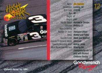 1994 Wheels High Gear Power Pack Team Set Goodwrench Racing #12 Jim Baldwin Back