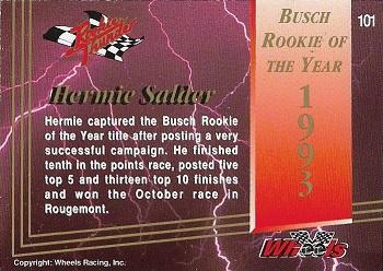 1994 Wheels High Gear - Rookie Thunder Update Platinum #101 Hermie Sadler Back