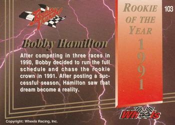 1994 Wheels High Gear - Rookie Thunder Update Platinum #103 Bobby Hamilton Back