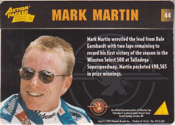 1995 Action Packed Winston Cup Country - Silver Speed #44 Mark Martin Back
