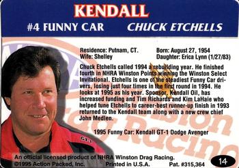 1995 Action Packed NHRA #14 Chuck Etchells's Car Back