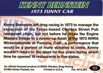 1995 Action Packed NHRA #33 Kenny Bernstein's Car Back