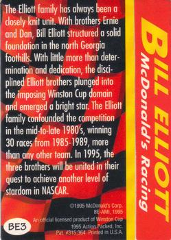 1995 Action Packed Winston Cup Preview - Bill Elliott Salute #BE3 Bill Elliott with brothers Back