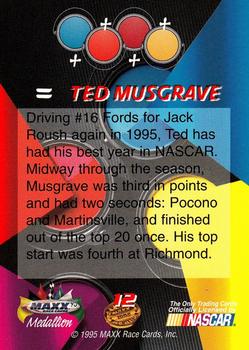 1995 Maxx Medallion #12 Ted Musgrave Back
