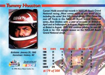 1995 Maxx Premier Series #179 Tommy Houston Back