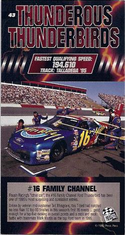 1995 Press Pass Optima XL - Cool Blue #43 Ted Musgrave's Car Back