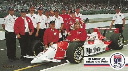 1995 SkyBox Indy 500 #14 Al Unser Jr. takes the Pole Front