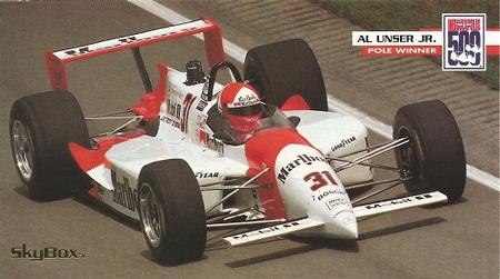 1995 SkyBox Indy 500 #19 Al Unser Jr. in Car Front