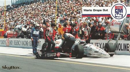 1995 SkyBox Indy 500 #59 Mario Drops Out Front