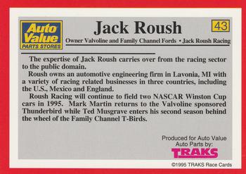 1995 Traks Auto Value #43 Jack Roush Back