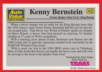 1995 Traks Auto Value #46 Kenny Bernstein Back