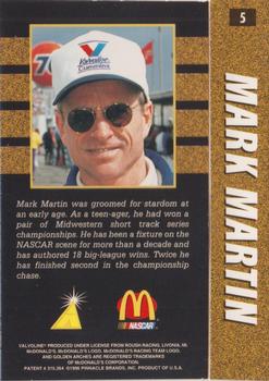 1996 Action Packed McDonald's #5 Mark Martin Back