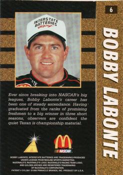 1996 Action Packed McDonald's #6 Bobby Labonte Back