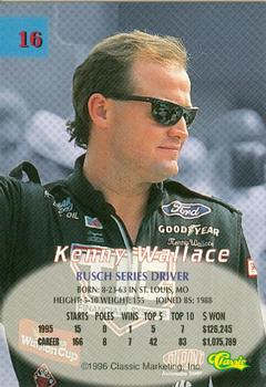 1996 Classic #16 Kenny Wallace Back