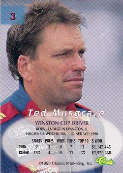 1996 Classic - Printer's Proof #3 Ted Musgrave Back