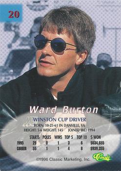 1996 Classic - Silver #20 Ward Burton Back