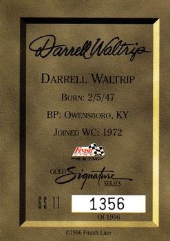 1996 Finish Line - Gold Signature #GS 11 Darrell Waltrip Back