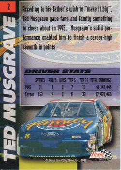 1996 Finish Line - Silver #2 Ted Musgrave Back