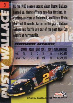 1996 Finish Line - Silver #3 Rusty Wallace Back
