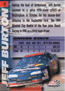 1996 Finish Line - Silver #12 Jeff Burton Back