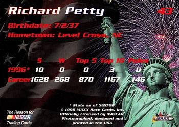 1996 Maxx Made in America #43 Richard Petty Back