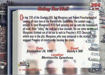 1996 Maxx Premier Series #254 Riding the Wall Back