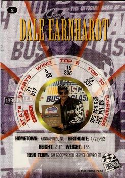 1996 Press Pass Premium - Holofoil #2 Dale Earnhardt Back