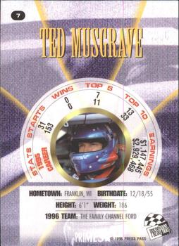 1996 Press Pass Premium - Holofoil #7 Ted Musgrave Back